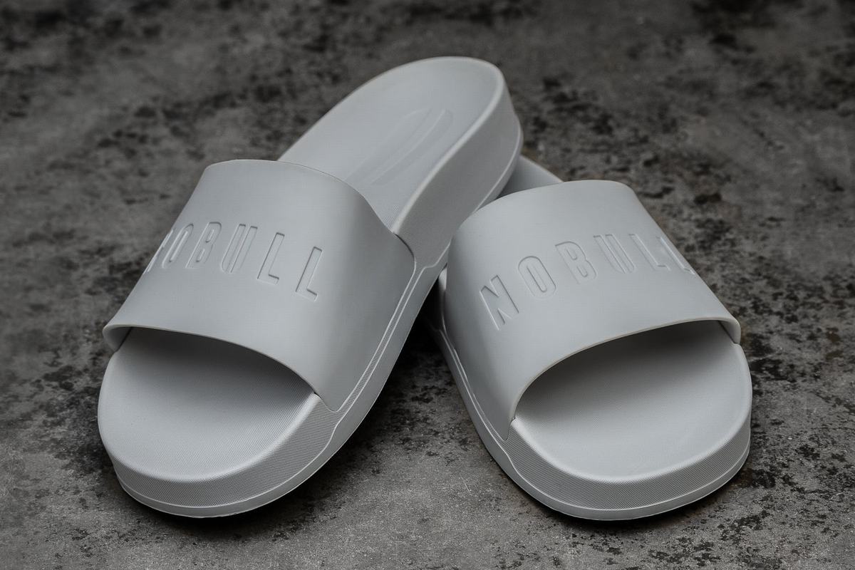 Nobull Arctic Men's Slides Grey | Australia (XF0976)